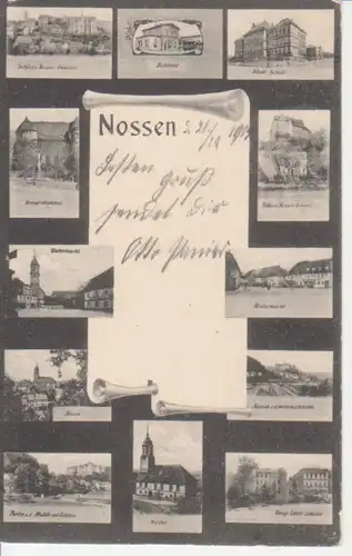 Nossen Teilansichten Bahnhof Kirche gl1904 85.026