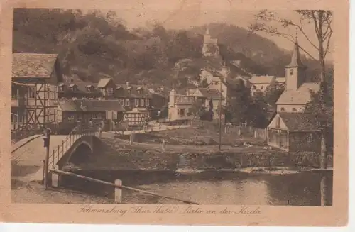 Schwarzburg Partie an der Kirche glca.1920 88.794