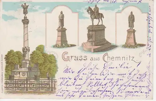 Chemnitz Siegesdenkmal, Bismark, Moltke gl1898 86.237