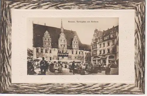 Meissen Marktplatz mit Rathaus gl1910 84.961