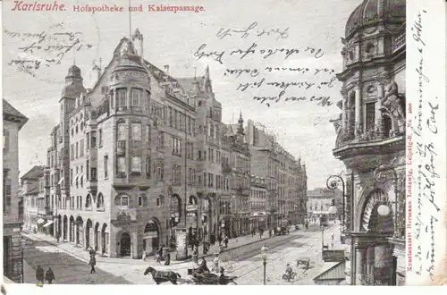 Karlsruhe Hofapotheke u.Kaiserpassage gl1904 26.267