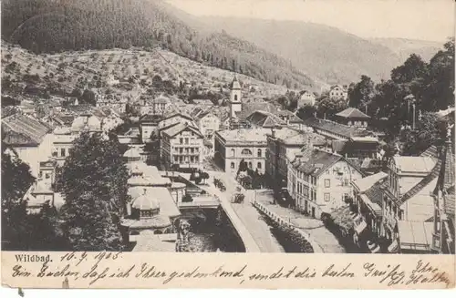 Wildbad Schwarzwald Blick über die Stadt gl1905 26.445