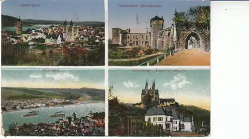 Andernach Remagen Mehrbildkarte gl1918 25.257