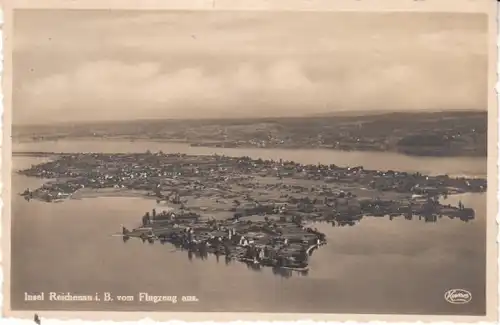 Insel Reichenau i.B. vom Flugzeug aus gl1934 25.882