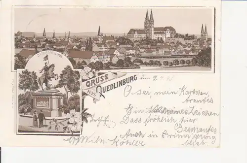 Quedlinburg Litho Denkmal Totale bahnpgl1898 91.790