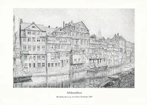 Hamburg Bleistiftzeichnung Mührenfleet 115.912