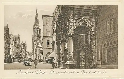 Münster Prinzipalmarkt und Lambertikirche ngl 132.866
