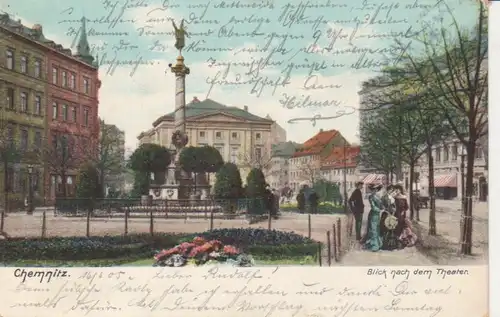 Chemnitz Blick nach dem Theater gl1905 86.210