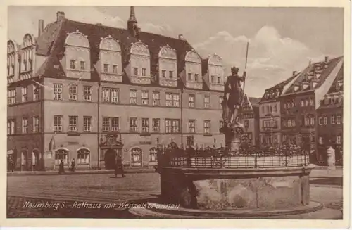 Naumburg a.S. Rathaus mit Wenzelsbrunnen gl1936 92.318