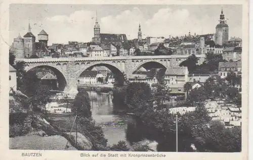 Bautzen Stadtpanorama Kronprinzenbrücke gl1916 85.916