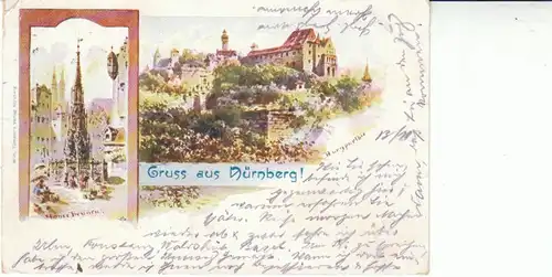 Gruss aus Nürnberg Litho gl1899 27.559