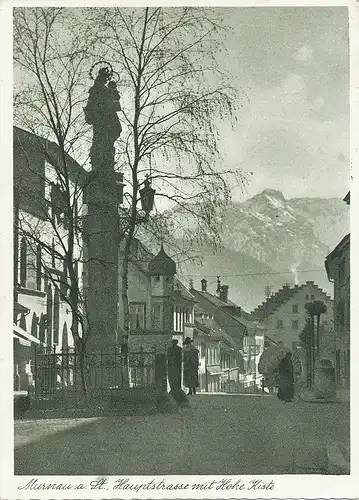 Murnau Hauptstraße mit Hohe Kiste gl1942 120.108