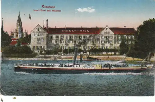 Konstanz a.B. Dampfer Schweiz Insel-Hotel gl1919 26.748