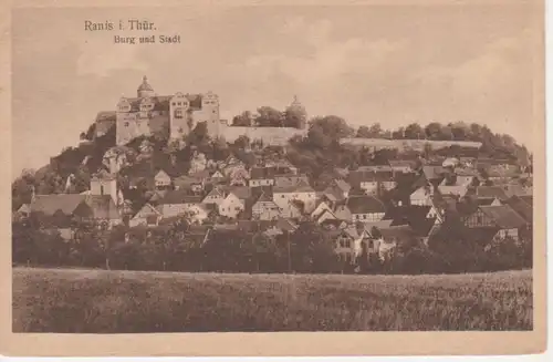 Ranis Stadtpanorama und Burg ngl 88.663