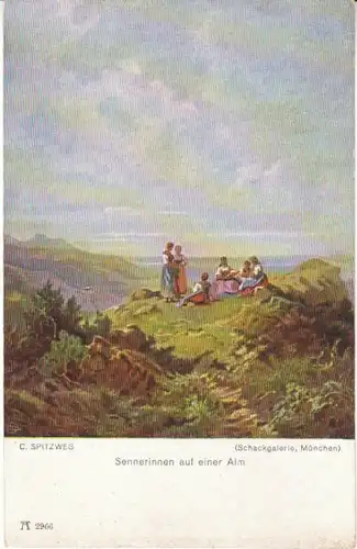 C.SPITZWEG Sennerinnen auf einer Alm ngl 27.112