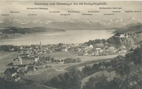 Starnberger See Panorama mit Gebirgskette ngl 120.178