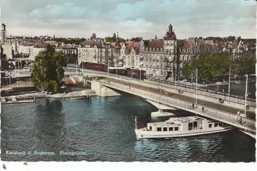 Konstanz Bodensee Partie a.d.Rheinbrücke gl1957 25.892