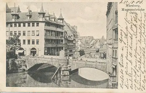 Nürnberg Museumsbrücke Ostseite gl1906 124.516