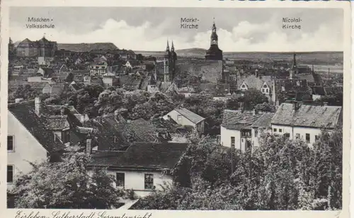 Eisleben Stadtpanorama mit Kirchen gl1937 91.700