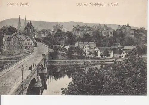 Saalfeld a.S. Saalebrücke und Stadtpanorama ngl 88.697