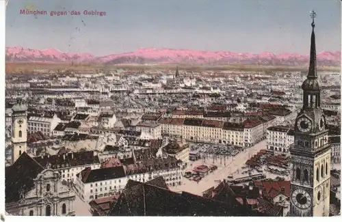 München gegen das Gebirge gl1910 27.277