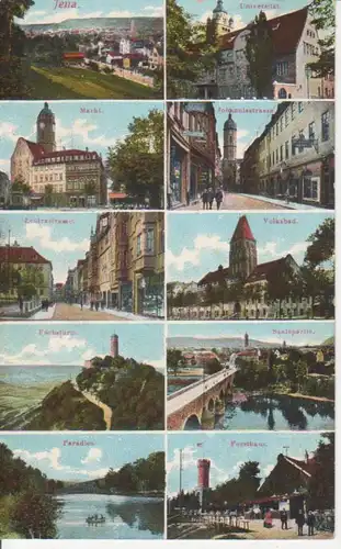 Jena Mehrbildkarte Teilansichten gl1911 88.963