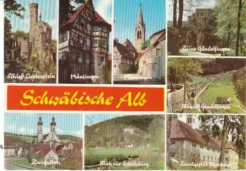 Schwäbische Alb Mehrbildkarte gl1969 28.021