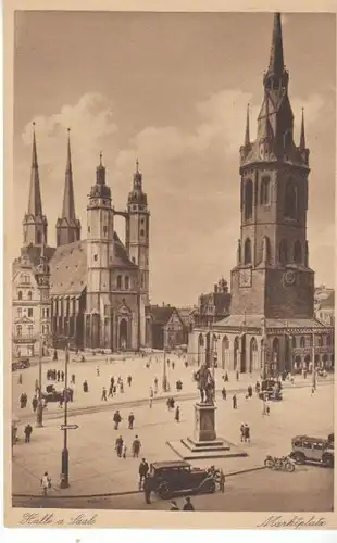 Halle a.S. Marktplatz m.alt.Autos ngl B4582