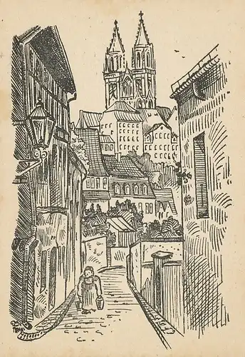 Meissen Blick von der Leinewebergasse ngl 114.972