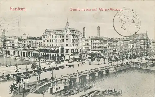 Hamburg Jungfernstieg mit Alster-Arkaden gl1906 115.893