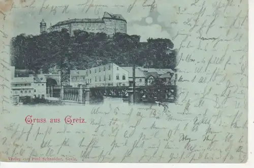 Greiz i.V. Brücke und Schloss gl1898 88.533