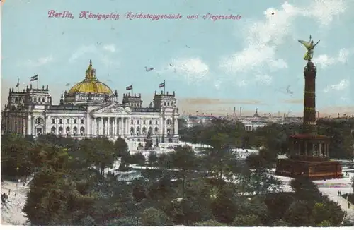 Berlin Reichstag mit Siegessäule feldpgl1915 B4841