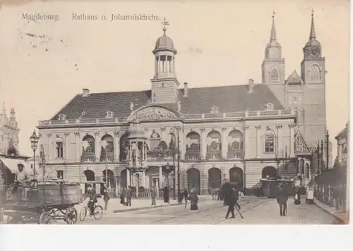 Magdeburg Rathaus und Johanniskirche gl1912 90.624