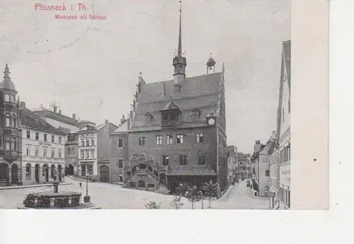 Pössneck Marktplatz mit Rathaus bahnpgl1921 88.906