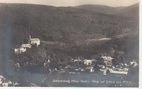Schwarzburg Blick auf Schloss und Hotels gl1926 88.814