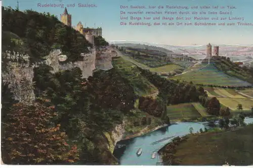 Rudelsburg und Saaleck mit Spruch bahnpgl1913 B4504