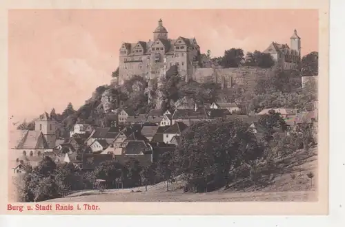 Ranis Stadtpanorama und Burg ngl 88.736