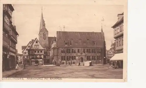 Quedlinburg Marktplatz mit Rathaus feldpgl1915 91.817