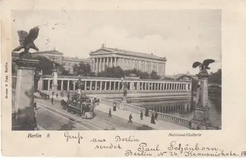 Berlin Nationalgalerie Friedrichsbrücke gl1900? B4898