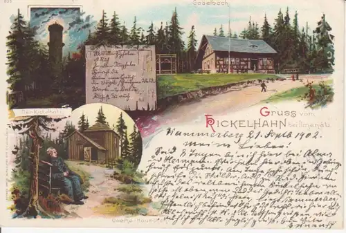 Ilmenau Gabelbach Goethehäuschen Turm gl1902 89.738