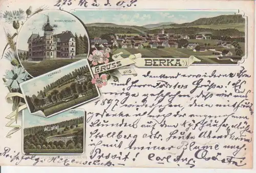 Bad Berka Litho Kurhaus Wilhelmsb. Totale gl1896 92.767