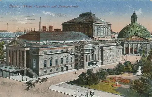 Berlin Opernhaus und Hedwigskirche gl1916 118.216