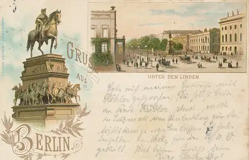 Berlin Litho Unter den Linden gl1905 117.757