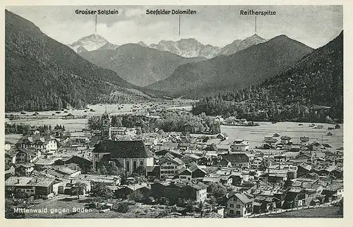 Mittenwald Panorama gegen Süden ngl 126.025