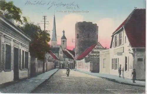 Burg b. M. Partie Berlinerstraße bahnpgl1915 90.718