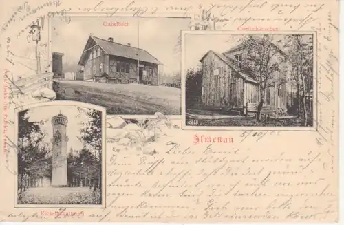 Ilmenau Gabelbach Goethehäuschen Turm gl1903 89.737