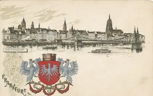 Frankfurt a.M. Mainansicht und Wappen ngl 132.144