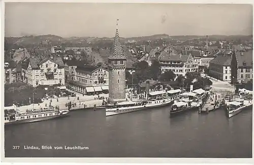 Lindau Bodensee Hafen vom Leuchtturm gl1928 C2252