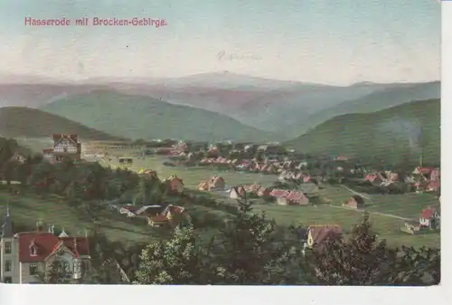 Hasserode mit Brocken-Gebirge gl1913 91.041