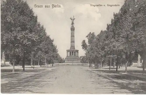 Gruß aus Berlin Siegesallee Siegessäule gl1907 B4766